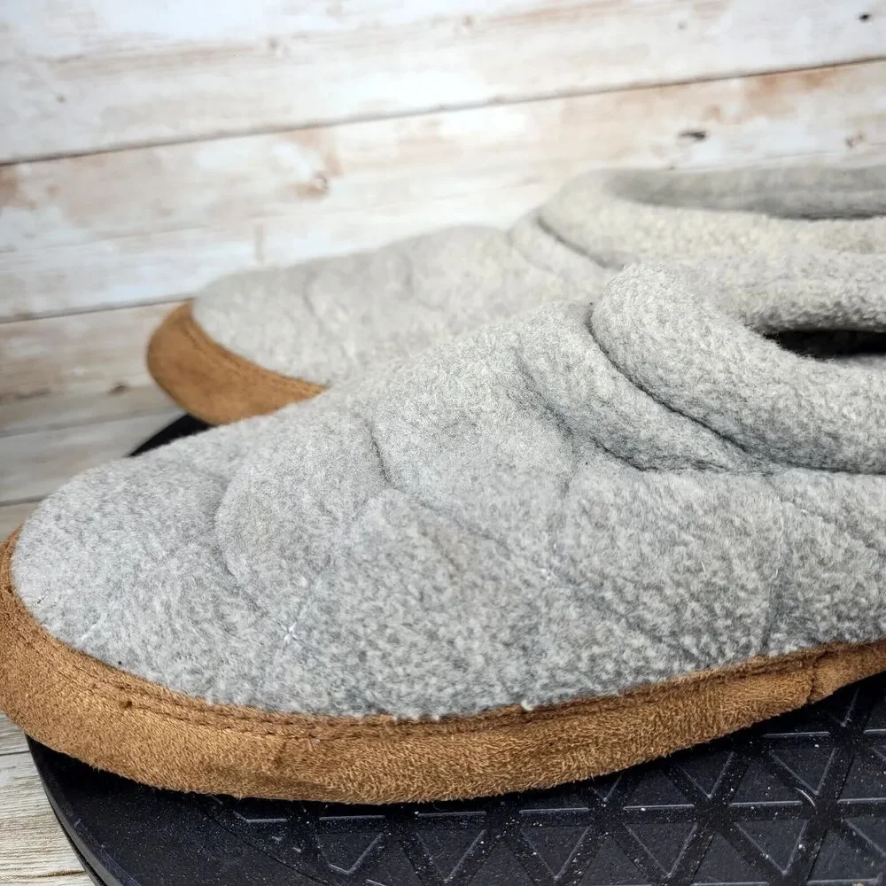 Lands' End Womens Size 9 Grey Sherpa Fleece Ballet House Slippers Lined Cozy_7